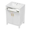 Bathroom Vanity Combo With Ceramic Sink, Luxurious Space-Saving Vanity, 2 Soft-Close Doors - Gold / White - Image 19