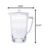 Halo - Oval Design Unbreakable Plastic Water Pitcher With Lid Acrylic, 2.75 Quarts - Clear - Image 5