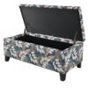 Elegant Flower Pattern Storage Ottoman With Soft Upholstery And Wood Frame - Flower - Image 10