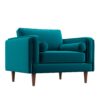 Amber - Velvet Lounge Chair - Light Blue - Image 2