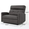 Alma - Contemporary Upholstered Loveseat Recliner - Slate - Image 3