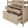Transitional Wide Reeded Bookshelf With Drawers On Bottom - Oak - Image 3