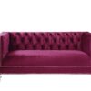 Heibero Loveseat - With 2 Pillows - Burgundy - Image 2