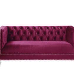 Heibero Loveseat - With 2 Pillows - Burgundy