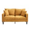 Modern Upholstered 2 Piece Sofa Set, Comfy Corduroy For Living Room And Small Spaces - Orange - Image 6