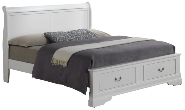Louis Phillipe - Full Elegant Storage Bed - White