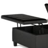 Ellis - Coffee Table Storage Ottoman - Distressed Black - Image 8
