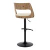 Cecina - Contemporary Adjustable Barstool With Swivel With Rounded T Footrest (Set of 2) - Black / Zebra / Cream - Image 4