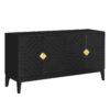4 Door Sideboard Storage Cabinet For Living Room And Dining Room, 2 Large Cabinets With Gold Handles And Adjustable Shelf - Black - Image 13