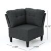 5 Piece Upholstered Sectional - Dark Gray - Image 4