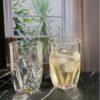 Rainbow Diamond Acrylic Glasses Drinking (Set of 4) Hi Ball 17Oz, Bpa Free Plastic Cocktail Glasses - Clear - Image 4