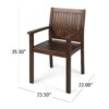Wilson - Rustic Dining Chair Acacia Wood With Slat Panel Design (Set of 2) - Dark Brown - Image 3