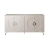 Modern Lacquered 4 Door Wooden Cabinet Sideboard Buffet Server Cabinet Storage Cabinet, For Living Room, Entryway, Hallway, Office, Kitchen And Dining Room - Champagne Silver - Image 8