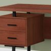 Computer Desk For Home Office, Laptop, Left, Right Set - Up, Storage Drawers, Contemporary & Modern - Cherry - Image 2