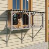 Cat Window Box Catio Outdoor Cat Enclosure For Sunbathing Napping & Viewing Window Perch For Large Indoor Cats All Weather Use Cat Cage - Gray - Image 5