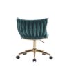 Office Desk Chair, Upholstered Home Office Desk Chairs With Adjustable Swivel Wheels, Ergonomic Office Chair For Living Room, Bedroom, Office, Vanity Study - Emerald - Image 4