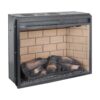 23" Infrared Quartz Heater Fireplace Insert -Woodlog Version With Brick - Antique Black - Image 10