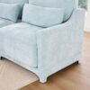 3 Seater Chenille Sofa With Movable Ottomans High Resilience Sponge Easy Install - Sky Blue - Image 16