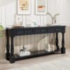 Console Table Long Console Table With Drawers And Shelf For Entryway, Hallway, Living Room - Espresso - Image 3