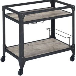 Jorgensen - Serving Cart - Rustic Oak / Charcoal