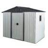 8Ft X 4Ft Outdoor Metal Storage Shed With Window And Metal Foundation For Backyard, Patio, Lawn - White / Black - Image 4
