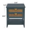 2 Drawer Side Table - Natural Rattan - End Table - Suitable For Bedroom, Living Room, Or Study - Green - Image 3