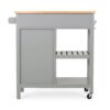 Aidah - Contemporary Kitchen Cart With Wheels - Gray - Image 11