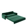 Queen Pull Out Sofa Bed, 3 In 1 Convertible Sleeper Sofa With Side Storage Multifunctional Velvet Loveseat Bed For Living Room - Green - Image 13