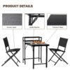 3 Piece Patio Bistro Set, Patio Set Of Foldable Patio Table And Chairs, Outdoor Patio Furniture Sets - Black - Image 10