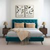 Dillon - Velvet Platform Bed - Blue - Image 6