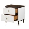 Carena - Night Stand With USB - White / Walnut - Image 4