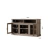 58.27" TV Stand With Storage Cabinet And Shelves, TV Console Table Entertainment Center For Living Room, Bedroom - Gray - Image 6
