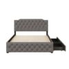 Queen Size Upholstered Platform Bed With 2 Drawers And 2 Sets Of USB Ports On Each Side - Gray - Image 4
