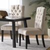Harriet - Tufted Dining Chairs Upholstered With Solid Wood Frame (Set of 2) - Ivory - Image 6