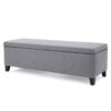 Contemporary Storage Ottoman Bench With Polyester Upholstery - Gray - Image 10
