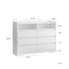 6 Drawer Dresser For Bedroom With LED Lights, Sturdy Frame - White - Image 11