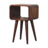 Mini Curved Open Bedside Table - Brown - Image 3