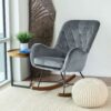 Hannah - Mid-Century Modern Rocking Chair - Gray - Image 5