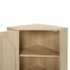 Corner Cabinet, Rattan Door, Freestanding Corner Tables For Small Spaces, Corner Shelf Stand For Living Room, Kitchen, Bathroom, Bedroom - Natural - Image 13