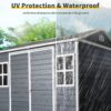 Resin Outdoor Storage Shed With Two-Window And Floor - Black - Image 7