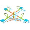 Xss004 Outdoor Playground Four Seats Seesaw For Kids 360 Degree Rotating Sturdy Plastic Seat Seesaw For Kids Seesaw For Kids Age 3+ - Green / Blue - Image 8