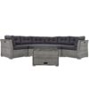 Elegant Patio Furniture Set Outdoor Daybed Rattan Sectional With Cushions And Center Table - Gray - Image 16