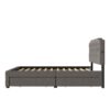 Queen Size Upholstered Platform Bed With 2 Drawers And 2 Sets Of USB Ports On Each Side - Gray - Image 8