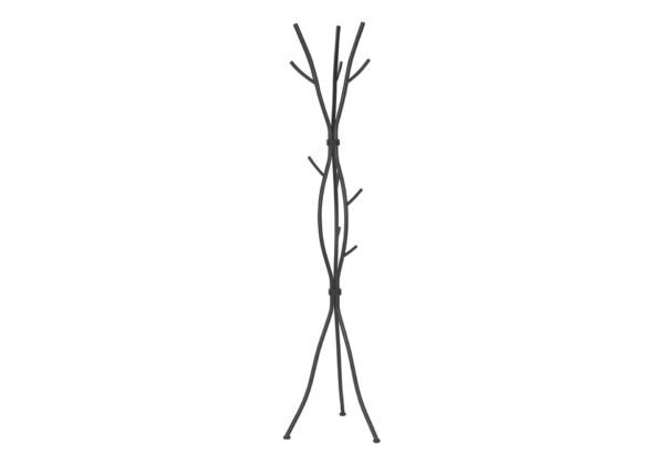 Coat Rack, Hall Tree, Free Standing, 11 Hooks, Entryway, Contemporary & Modern - Black