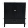 Vintage Style 30" Bathroom Vanity With Sink, Multi Functional Storage, Soft Closing Door - Black - Image 16