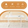 Industrial Rectangular Style Dining Table For 4 - 6 People With Thick Top And Metal Legs Frame - White - Image 11