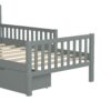 Twin Size Platform Bed With Guardrails On Both Sides And 2 Storage Drawers - Gray - Image 9