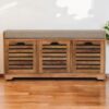 Shutter Shoe Bench, 3 Drawer - Oak - Image 10