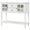 Hearth & Haven Stella - Buffet Storage Cabinet With Bottom Shelf - White - Image 2