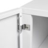 Metal Printer Stand With Storage Mobile Printer Tables For Small Spaces With Door Adjustable Shelf File Cabinet On Wheels For Home Office - White - Image 8
